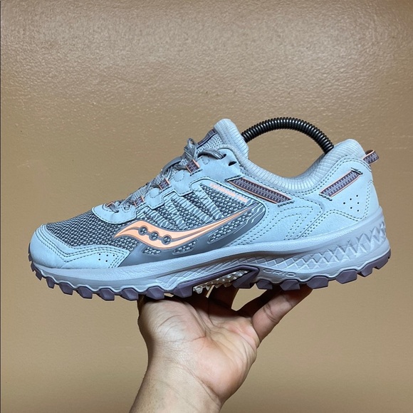 Saucony Excursion TR13 Versafoam Trail Running Sneakers “Gray Peach Plum Fog” - Picture 9 of 16